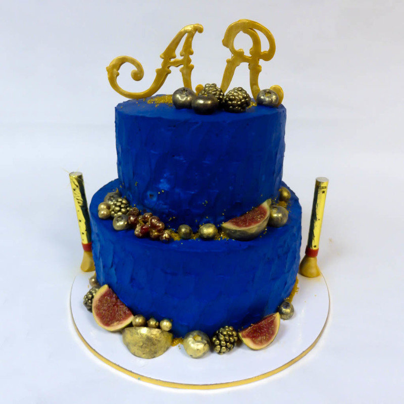 Торт Синий с золотым